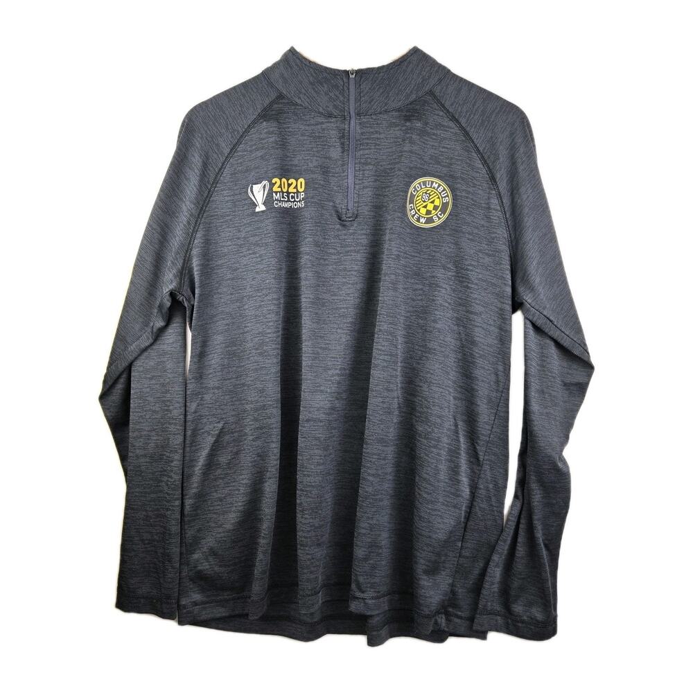 Columbus Crew Shirt Mens Large MLS 2020 Cup Champions 1/4 Zip Long Sleeve